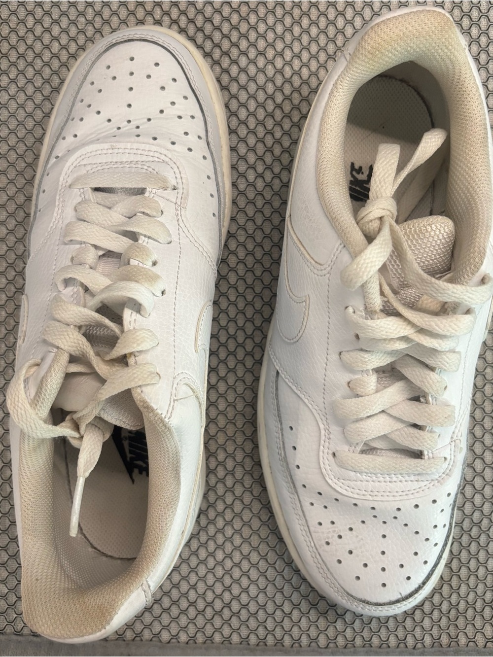 Nike Women's Court Vision White Leather Low-Top Sneakers